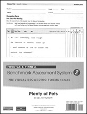 Recording Forms 10pack Plenty of Pets (System 2)
